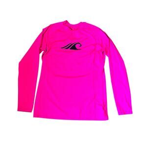TSLA long-sleeve rash guard swim top | Magenta Small